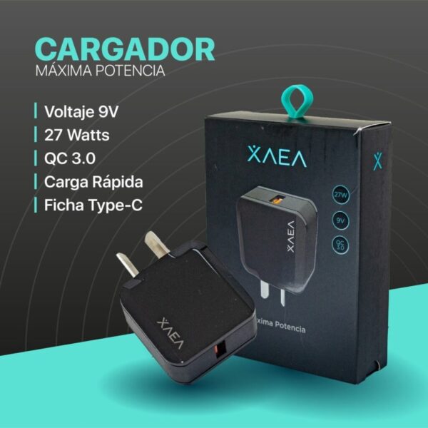 CARGADOR XAEA CARGA SUPER RAPIDA 9V 27W - Imagen 3