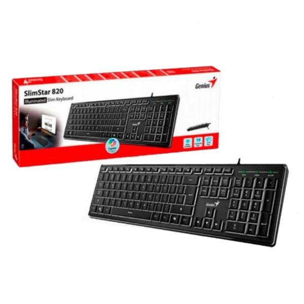 TECLADO GENIUS SlimStar 820 RETROILUMINADO NEGRO USB