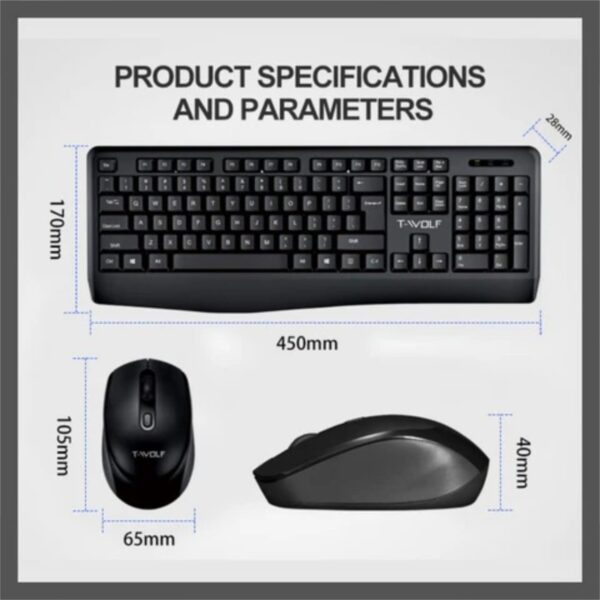 COMBO TECLADO Y MOUSE TWOLF TF100 - Imagen 2