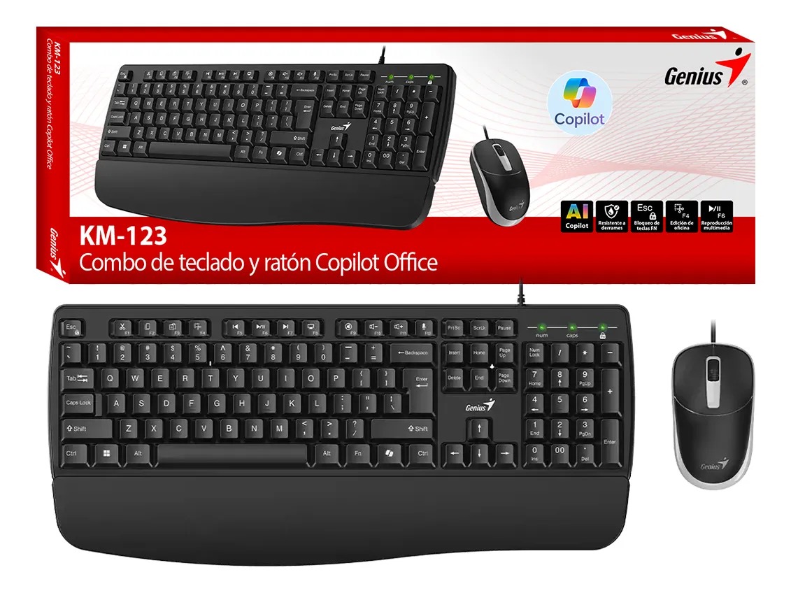 TECLADO + MOUSE GENIUS CON CABLE KM-123